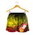 Custom Personalised Samoa Women's Shorts- Humpback Whale with Tropical Flowers (Yellow) - Polynesian Pride