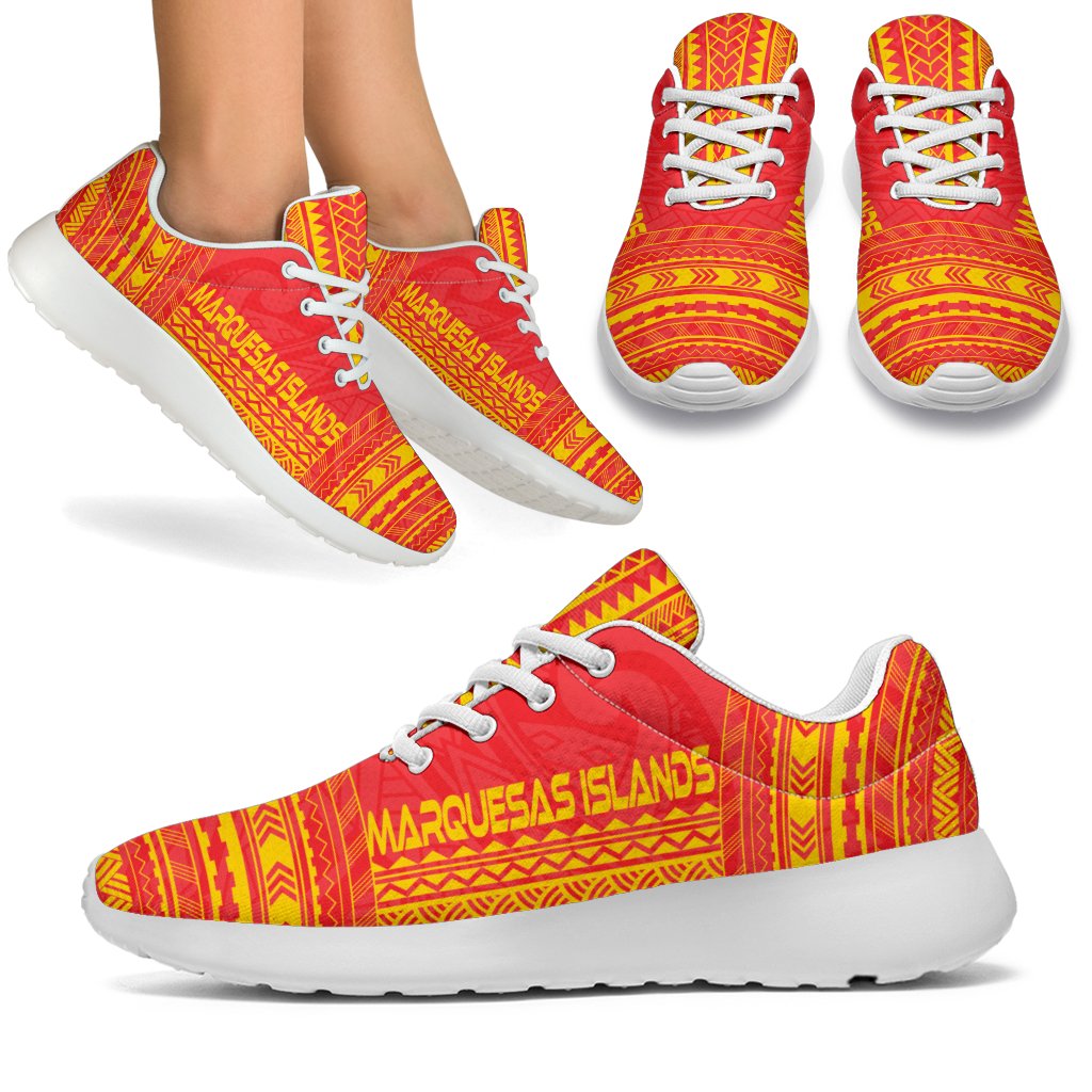 Marquesas Islands Sporty Sneakers - Polynesian Chief Flag Version White - Polynesian Pride