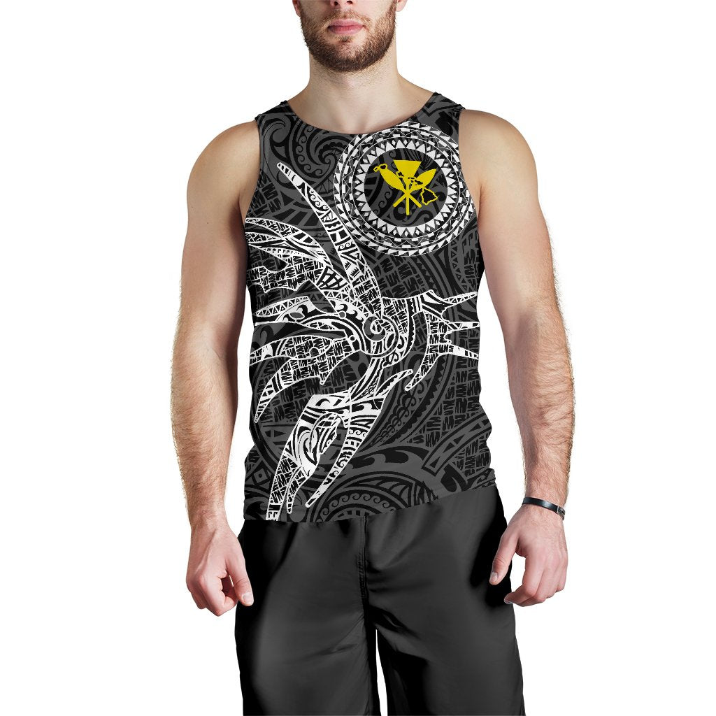 Hawaii Tank Top Polynesian Kanaka Map Hawaiian Men's Tank Top - White - TT Style - Polynesian Pride