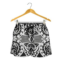 Polynesian Tribal Women's Shorts Black White - Polynesian Pride