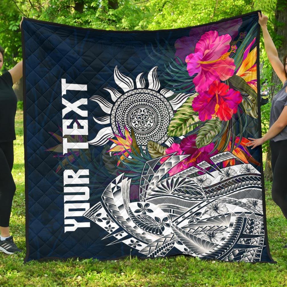 Polynesian Custom Personalised Premium Quilt - Summer Vibes Blue - Polynesian Pride