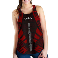 Society Islands Women Racerback Tank - Polynesian Tattoo Red Red - Polynesian Pride