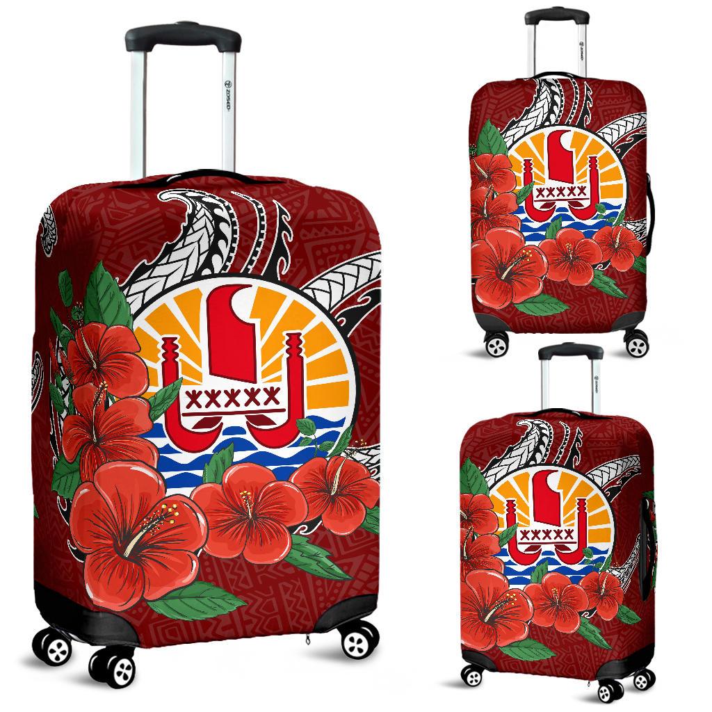 Tahiti Polynesian Luggage Covers - Hibiscus Coat of Arm Red RED - Polynesian Pride