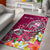 Guam Custom Personalised Area Rug - Turtle Plumeria (Pink) - Polynesian Pride