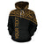 American Samoa All Over Custom Hoodie Polynesian Gold Curve - Polynesian Pride