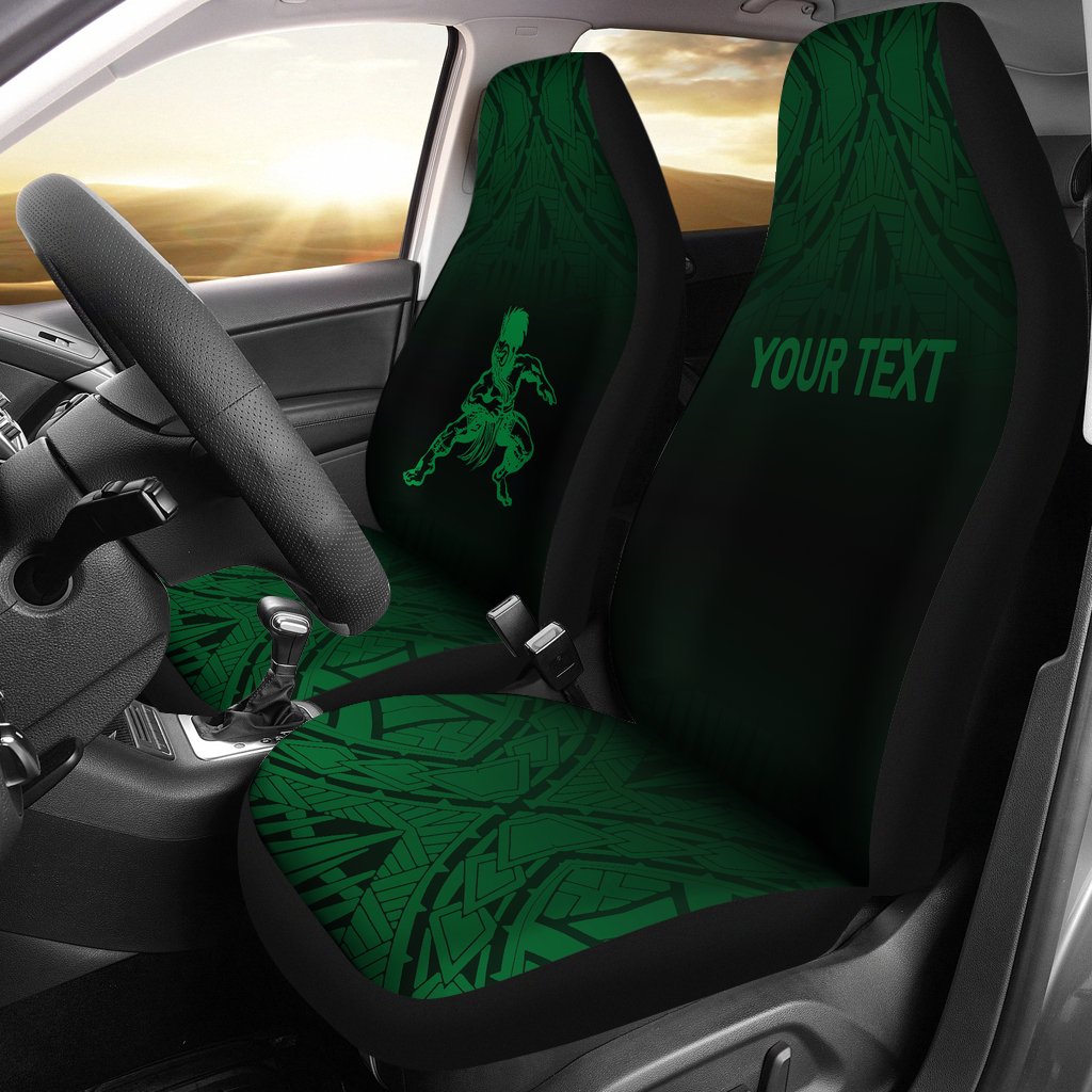 Hawaii Custom Personalised Car Seat Covers - Polynesian Warriors Tattoo Fog Green Universal Fit Green - Polynesian Pride