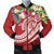 The Philippines Men's Bomber Jacket - Summer Plumeria (Red) Red - Polynesian Pride