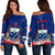 Samoa Special Off Shoulder Sweater A5 Blue - Polynesian Pride