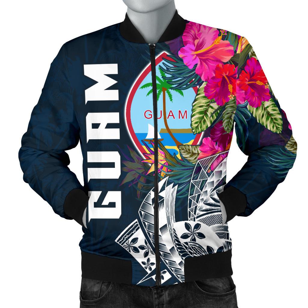 Guam Men's Bomber Jacket - Guam Summer Vibes Blue - Polynesian Pride