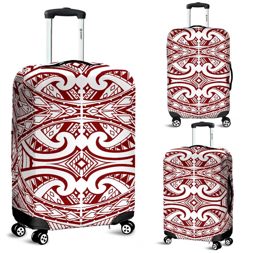Polynesian Luggage Cover 15 White-Red - Polynesian Pride