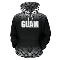 Guam All Over Hoodie Fog Black Style - Polynesian Pride