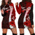 Yap Polynesian Custom Personalised Hoodie Dress - Coat Of Arm With Hibiscus Red - Polynesian Pride