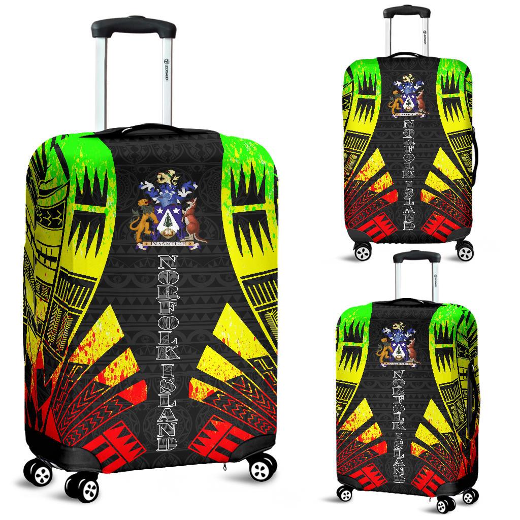 Norfolk Island Luggage Cover - Polynesian Tattoo Reggae Reggae - Polynesian Pride