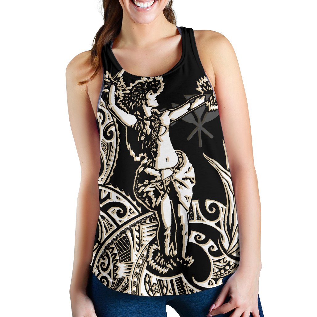 Polynesian Hawaii Women's Racerback Tank - Hula Girl White - Polynesian Pride
