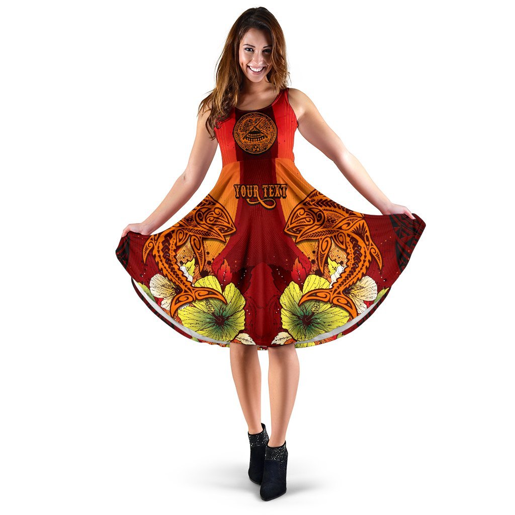 American Samoa Custom Personalised Women's Dress - Tribal Tuna Fish - Polynesian Pride