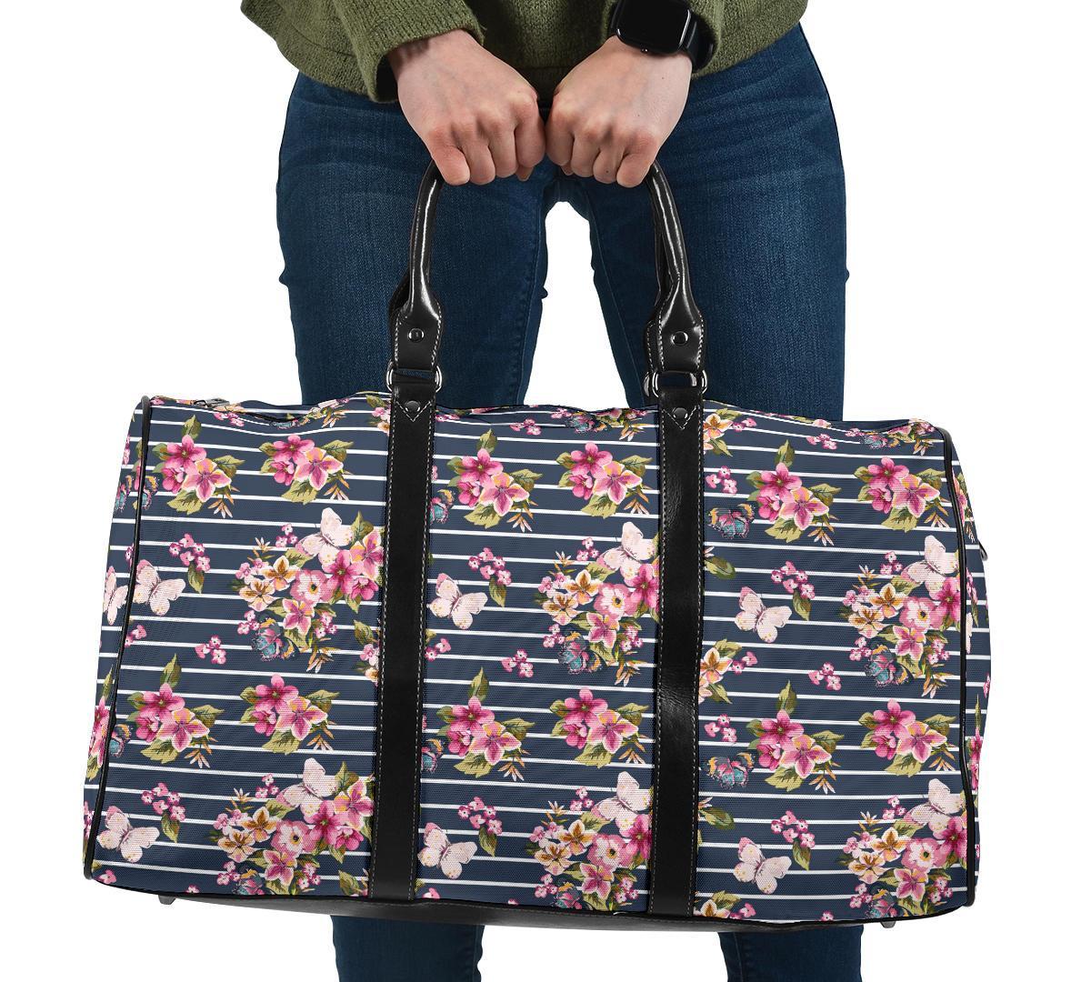 Tropical Butterfly Pink Hawaii Travel Bag Travel Bag One size Black - Polynesian Pride