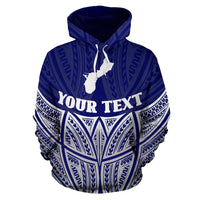 Guam Polynesian Custom Hoodie Blue Pride Map nd Seal - Polynesian Pride