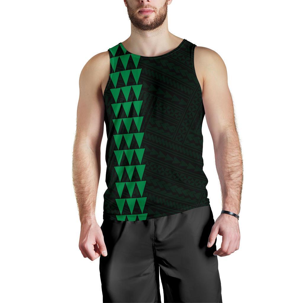 Hawaii Kakau Polynesian Turtle Map Men's Tank Top - Green - Polynesian Pride