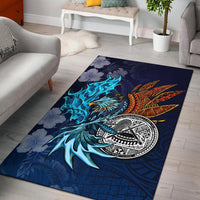 American Samoa Polynesian Area Rug - Blue Polynesian Eagle Blue - Polynesian Pride