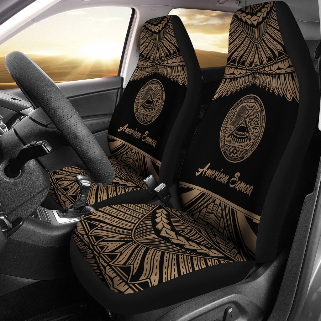 American Samoa Polynesian Car Seat Covers - Pride Gold Version Universal Fit Gold - Polynesian Pride