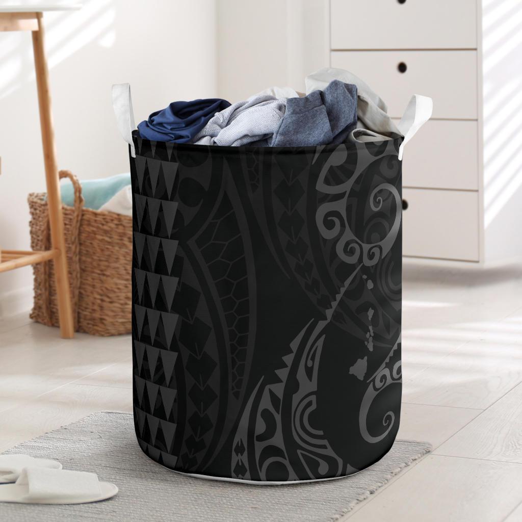 Kakau Polynesian Map Hawaii Laundry Basket Grey AH Laundry Basket - 4 One Size Gray - Polynesian Pride