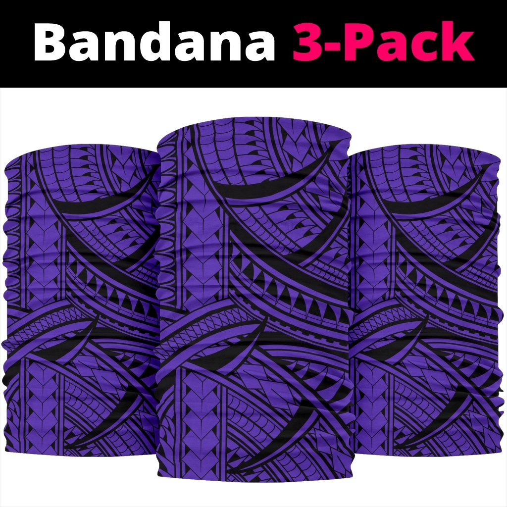 Polynesian Lines Tatau Purple Unisex Bandana One Size Purple - Polynesian Pride