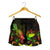 Samoa Polynesian Women's Shorts - Turtle With Blooming Hibiscus Reggae - Polynesian Pride