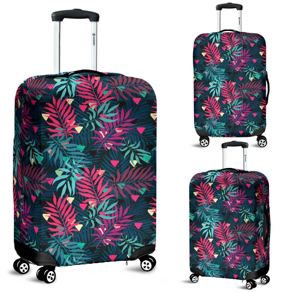 Tropical Pattern Luggage Cover White - Polynesian Pride