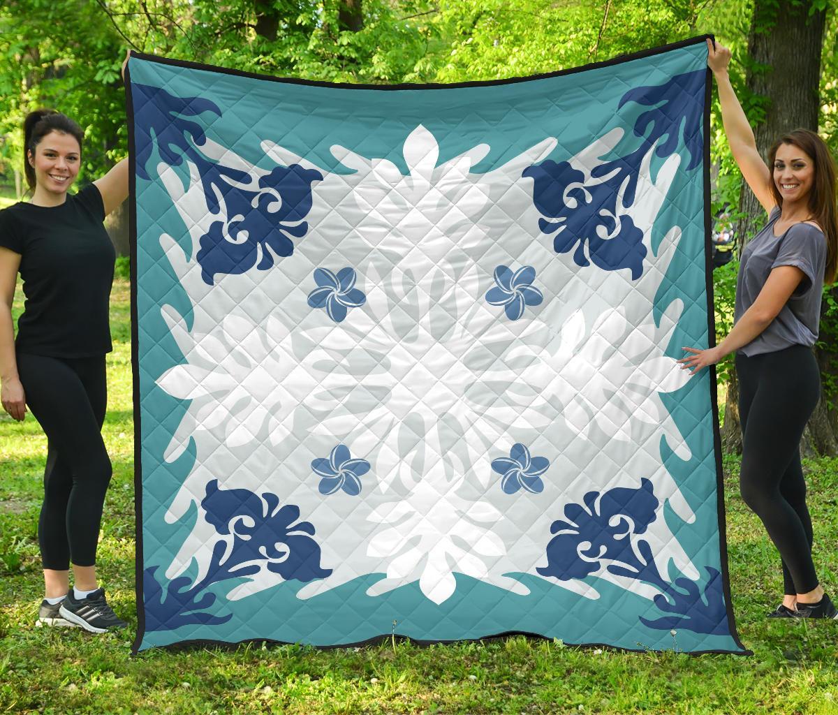 Hawaiian Leaves Tropical Pattern Premium Quilt - Pastel - Argu Style - AH Pastel - Polynesian Pride