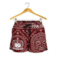 Samoa Personalised Women's Short - Samoa Seal In Polynesian Tattoo Style (Red) - Polynesian Pride