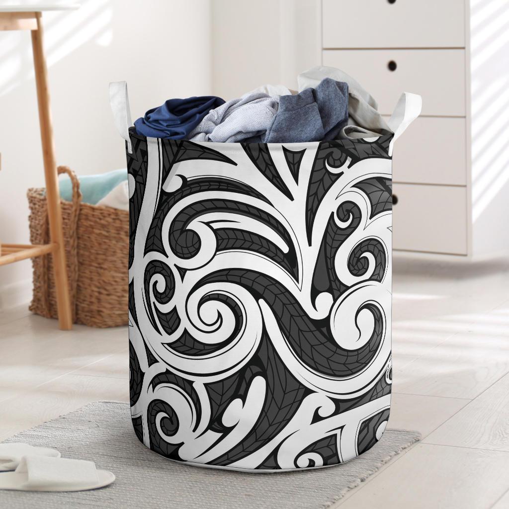 Polynesian Maori Ethnic Ornament Gray Hawaii Laundry Basket Laundry Basket One Size Gray - Polynesian Pride