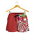 The Philippines Women's Shorts - Summer Plumeria (Red) - Polynesian Pride