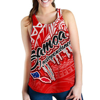 Samoa Polynesian Women's Racerback Tank - Independence Day Red Version - Polynesian Pride