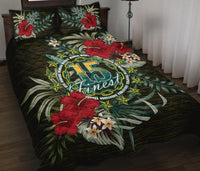 Cook Islands Quilt Bed Set - Special Hibiscus Black - Polynesian Pride