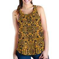 Polynesian Women's Racerback Tank Yellow Black - Polynesian Pride