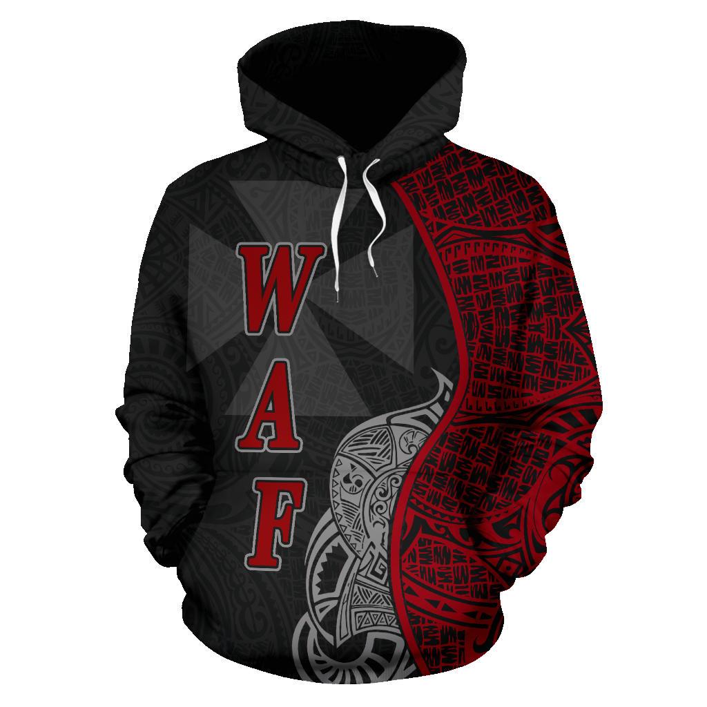 Wallis nd Futuna Polynesian Hoodie Coconut Tree Red - Polynesian Pride