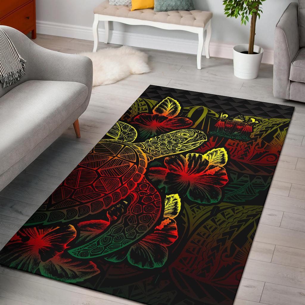 Fiji Area Rugs Turtle Hibiscus Reggae Reggae - Polynesian Pride