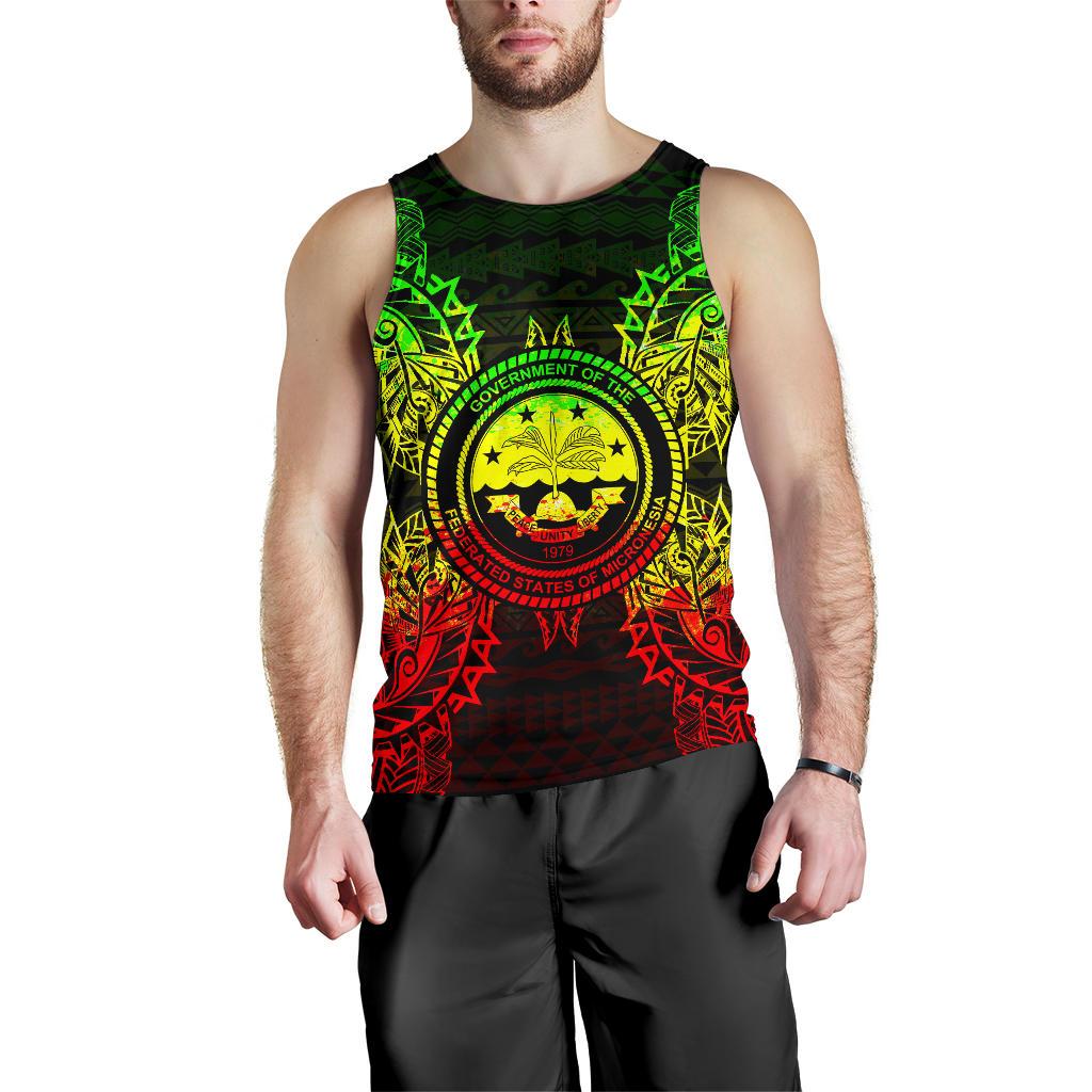 Federated States Of Micronesian Polynesian Men Tank Top Map Reggae Reggae - Polynesian Pride