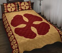 Hawaiian Quilt Pattern Pearl Quilt Bed Set - Polynesian Pride