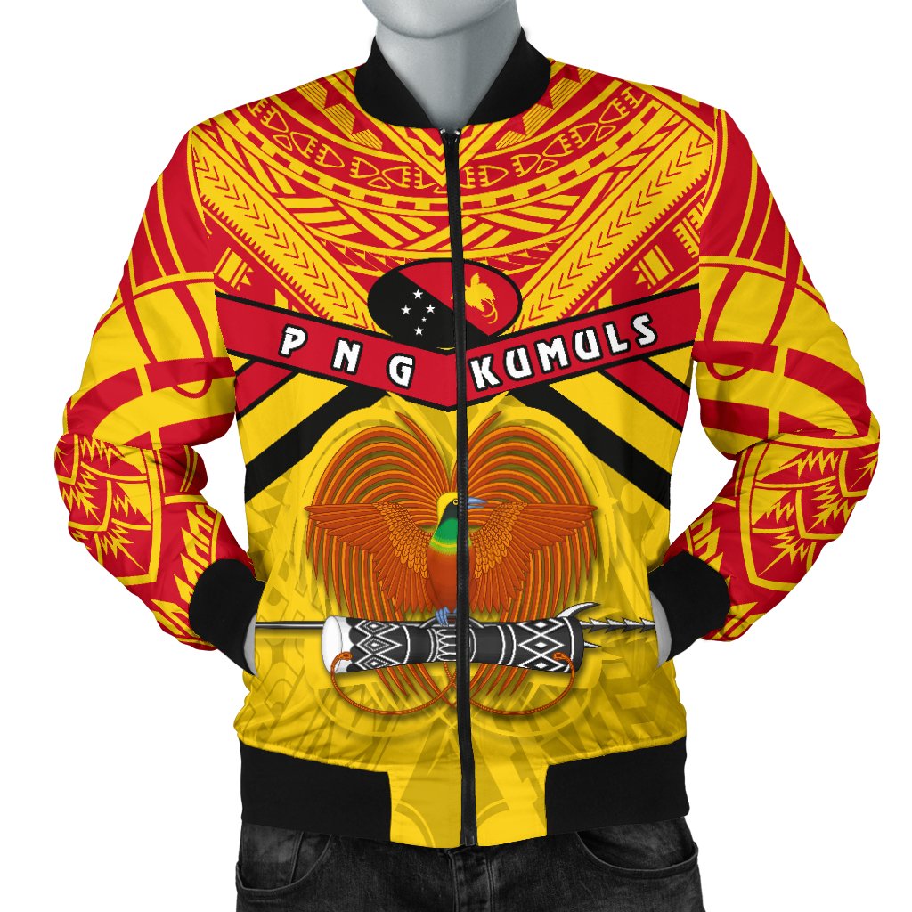 Papua New Guinea Rugby Men Bomber Jacket PNG - The Kumuls Yellow - Polynesian Pride