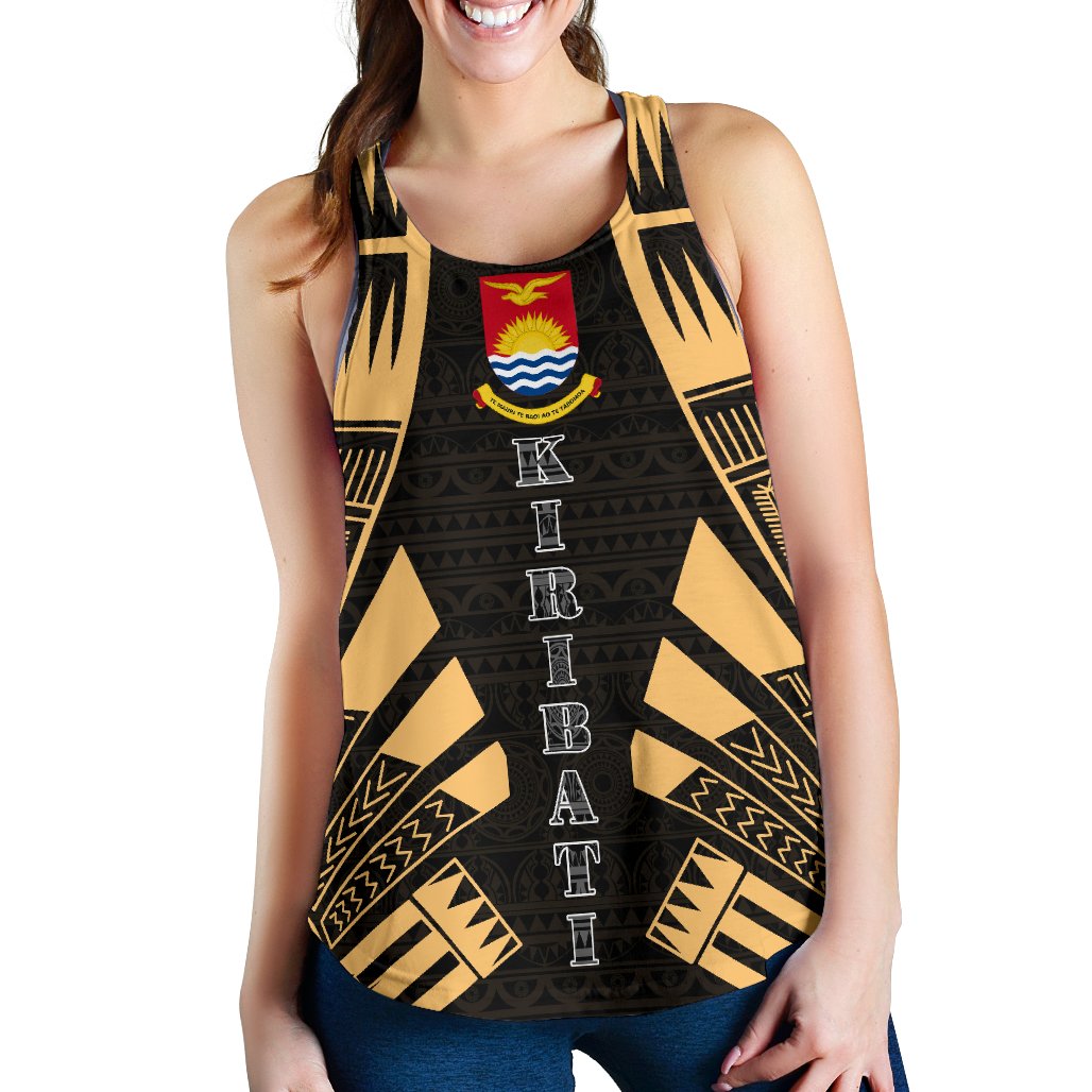 Kiribati Women Racerback Tank - Polynesian Tattoo Gold Gold - Polynesian Pride