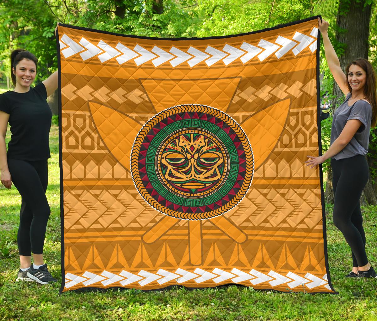 Hawaii Tiki Kanaka Polynesian - Premium Quilt AH Art - Polynesian Pride