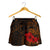 Polynesian Hawaii Women's Shorts - Humpback Whale with Hibiscus (Golden) - Polynesian Pride