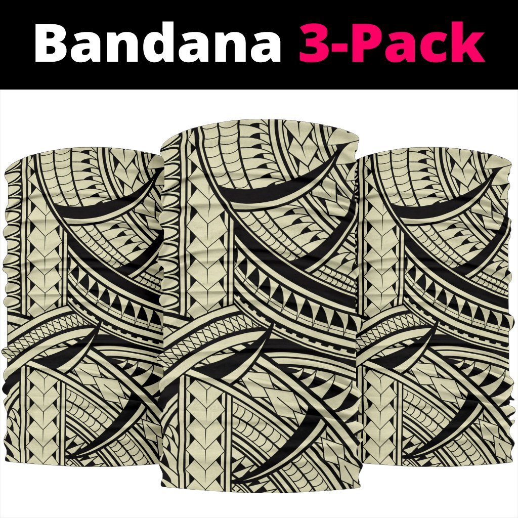 Polynesian Lines Tatau Beige Unisex Bandana One Size Beige - Polynesian Pride