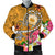 Samoa Bomber Jacket - Turtle Plumeria (Gold) Gold Unisex - Polynesian Pride