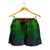 Polynesian Women's Shorts - Green Hibiscus Patterns - Polynesian Pride