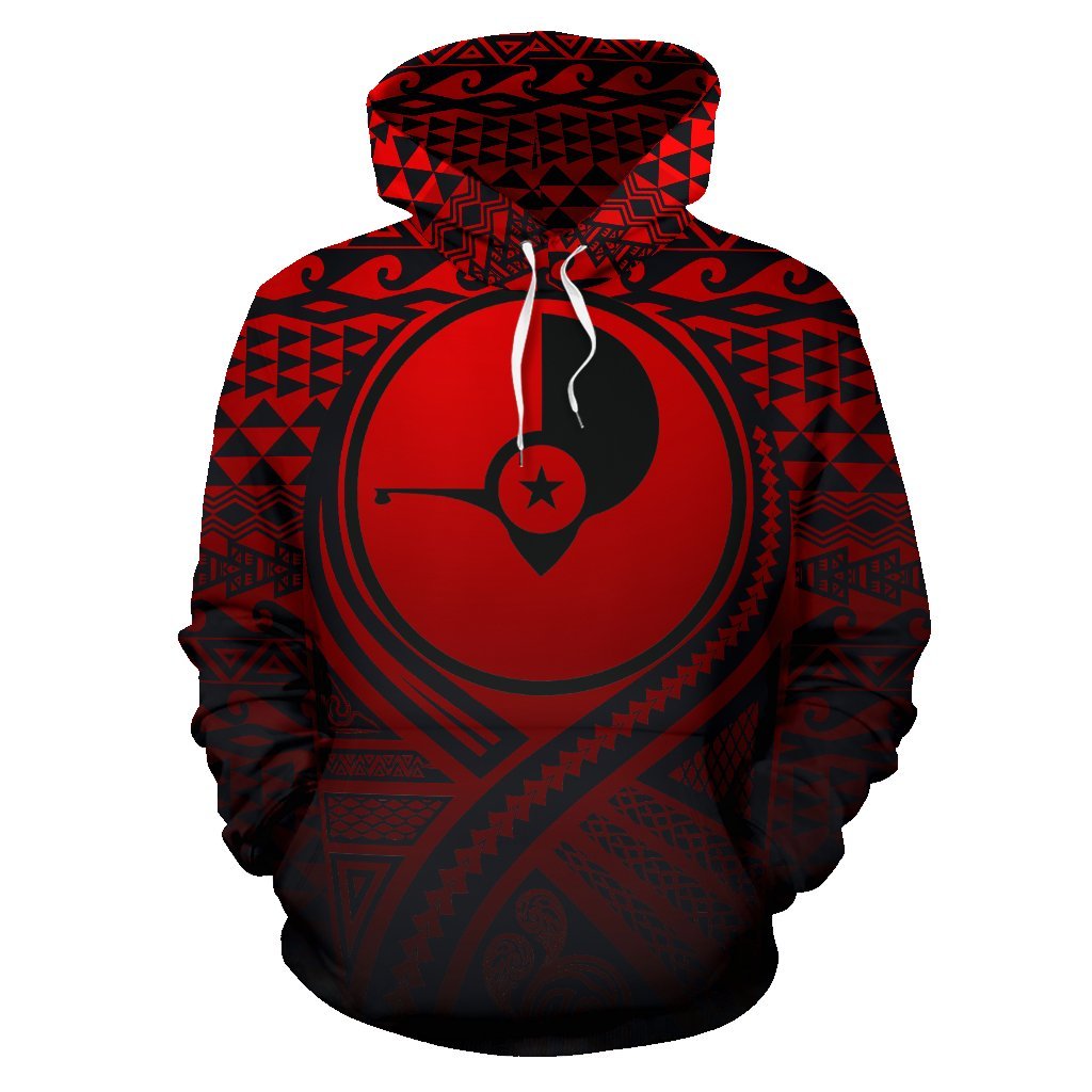 Yap All Over Hoodie Lift up Red - Polynesian Pride