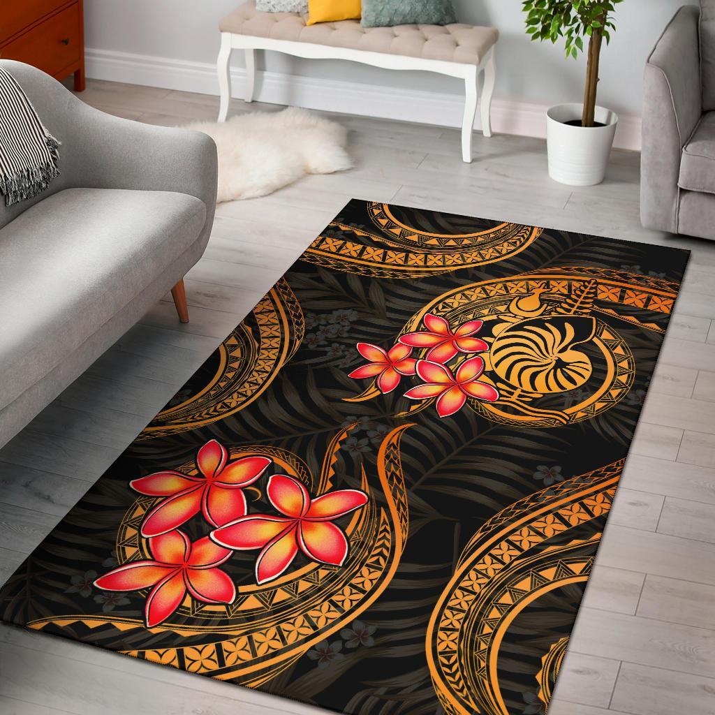 New Caledonia Polynesian Area Rug - Gold Plumeria GOLD - Polynesian Pride