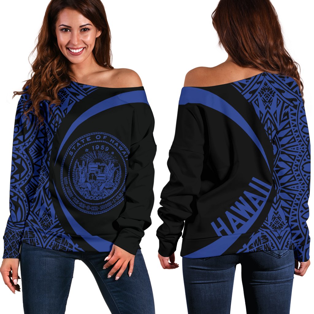 Hawaii Polynesian Women's Off Shoulder Sweater 04 White - Polynesian Pride