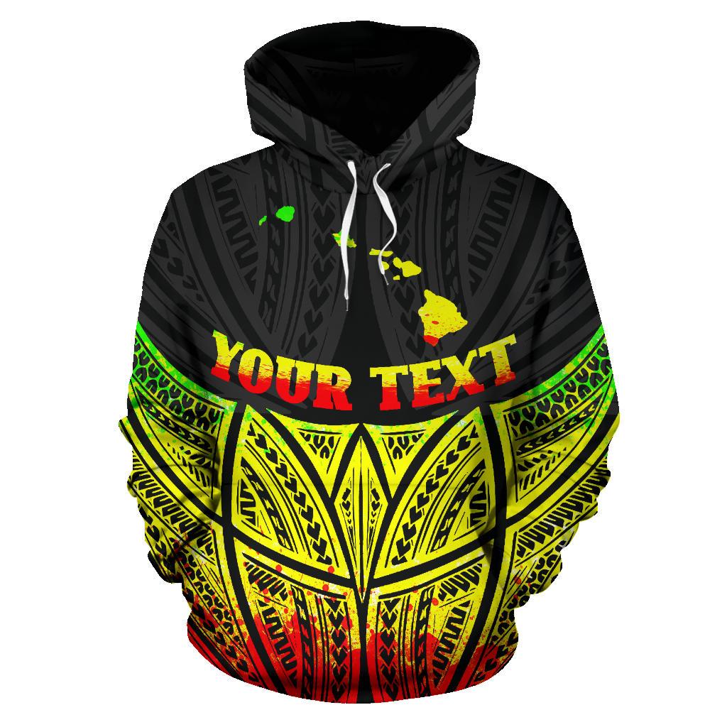 Hawaii Polynesian Custom Hoodie Reggae Pride Map nd Seal - Polynesian Pride